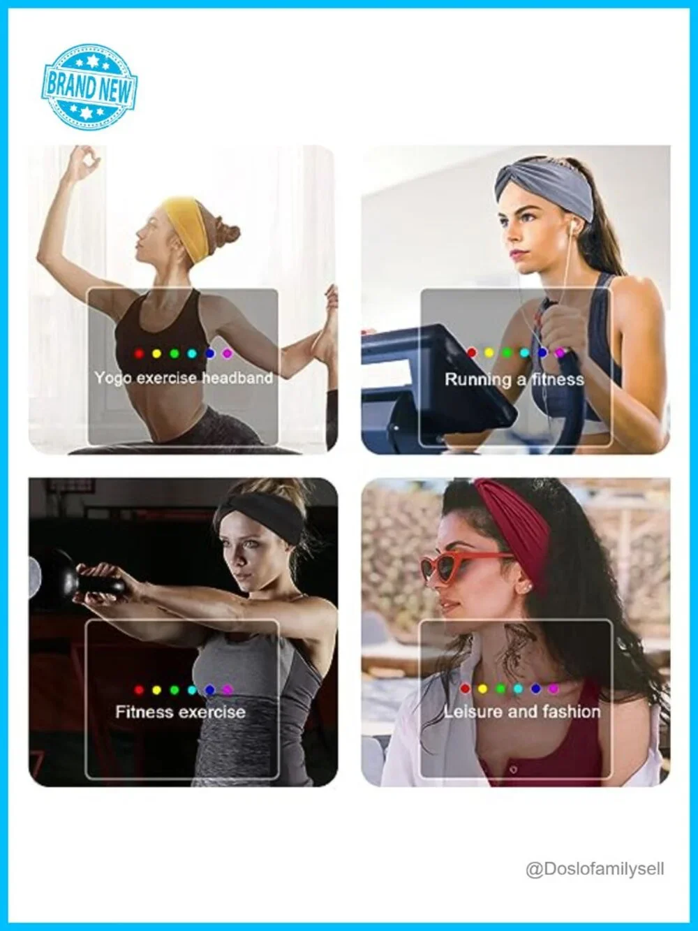 Wide Knotted Non-Slip Wrap Headband Boho Elastic Hair Scarf for Yoga Sports
